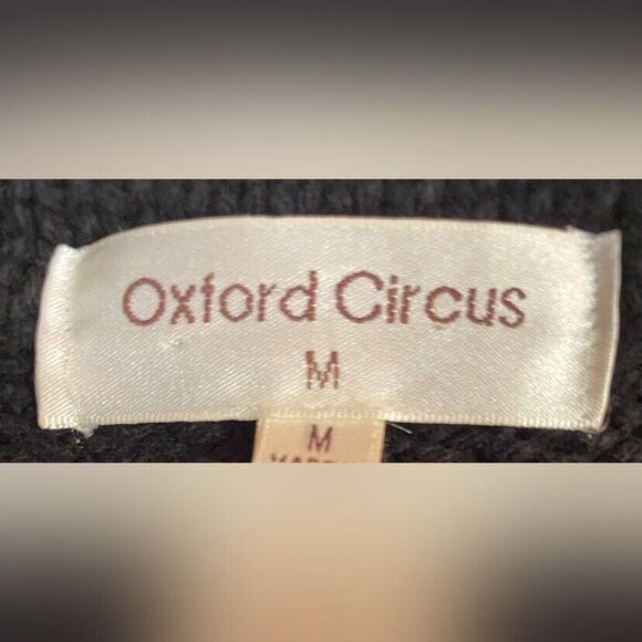 Oxford Circus Sweater Women’s Medium Black White Tunic Duster Fringe Southwest - Picture 5 of 5